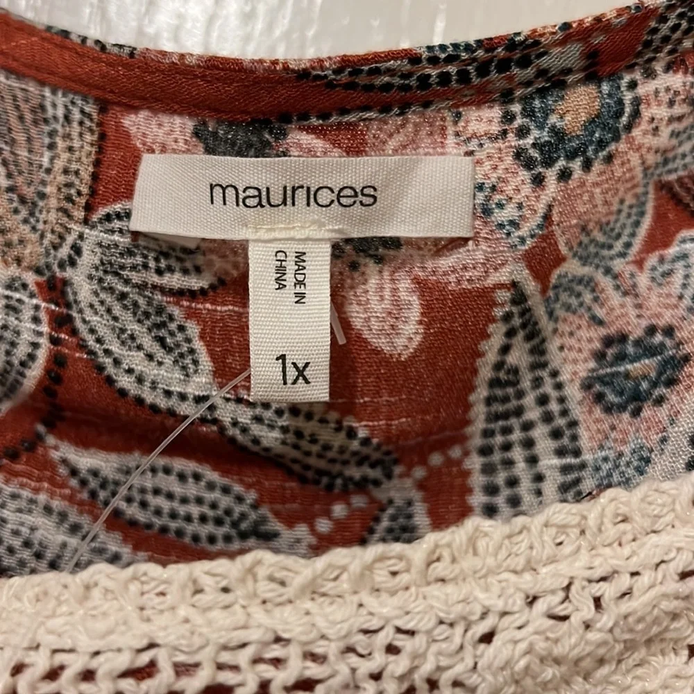 NWT Maurice’s Plus Size Floral Lace Bib Tank Top - Picture 6 of 9